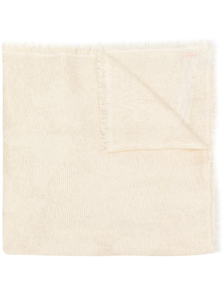 Twin-set Frayed-hem Scarf - Neutrals