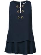Derek Lam 10 Crosby Sleeveless Top With Grommet Detail - Black