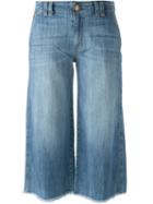 Current/elliott Raw Hem Cropped Jeans, Women's, Size: 24, Blue, Cotton/spandex/elastane