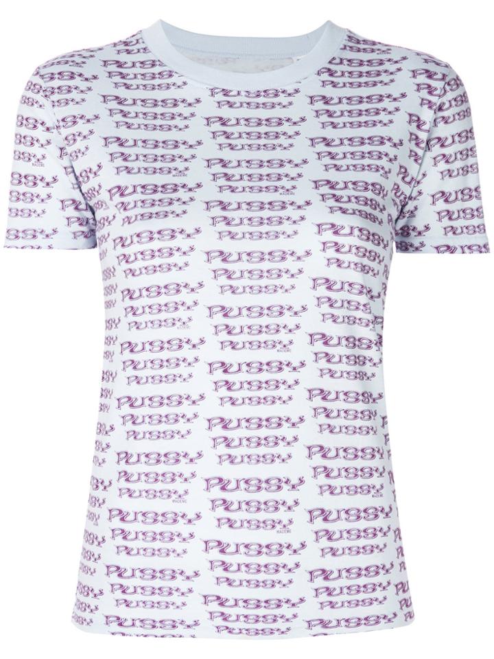 Mademe Pussy Printed T-shirt - Blue