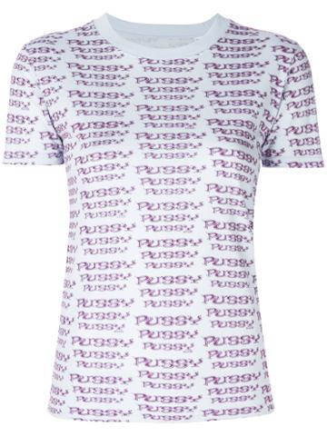 Mademe Pussy Printed T-shirt - Blue