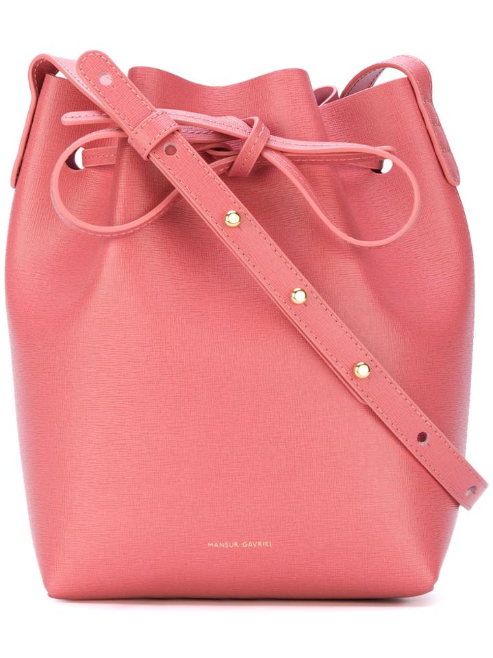 Mansur Gavriel Drawstring Bucket Bag - Pink & Purple