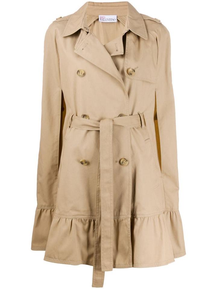 Red Valentino Red(v) Ruffled Hem Cape - Neutrals