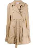 Red Valentino Red(v) Ruffled Hem Cape - Neutrals