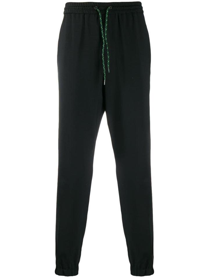 Kenzo Elasticated-waist Tapered Trousers - Black