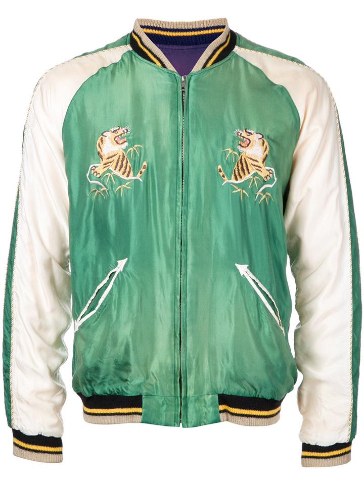 Tailor Toyo Aging Model Bomber Jacket, Men's, Size: Large, Green, Acetate