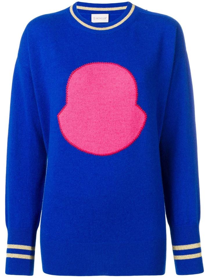Moncler Logo Crew Neck Jumper - Blue