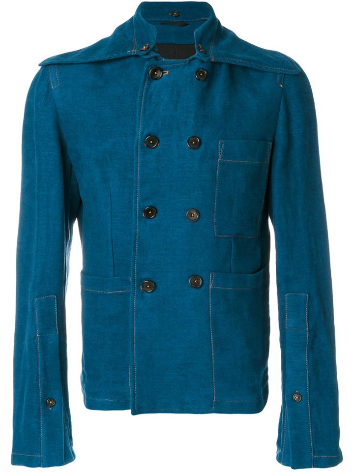 Ann Demeulemeester Double Button Jacket - Blue