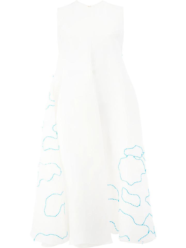 Maison Rabih Kayrouz - Embroidered Clouds Dress - Women - Silk/cotton/viscose - 36, White, Silk/cotton/viscose