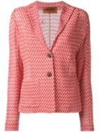 Missoni - Woven Zig Zag Blazer - Women - Cotton/viscose - 46, Women's, Red, Cotton/viscose