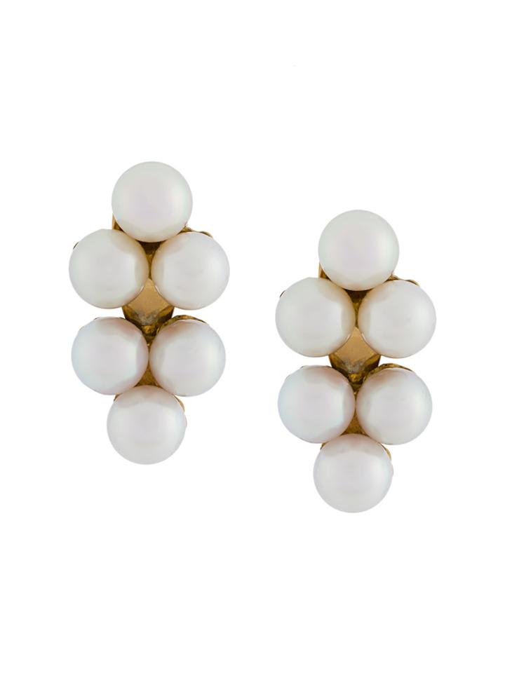 Yvonne Léon Trilogie Pearl Lobe Earring - Metallic