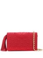 Tory Burch Quilted Logo Crossbody Bag - Red