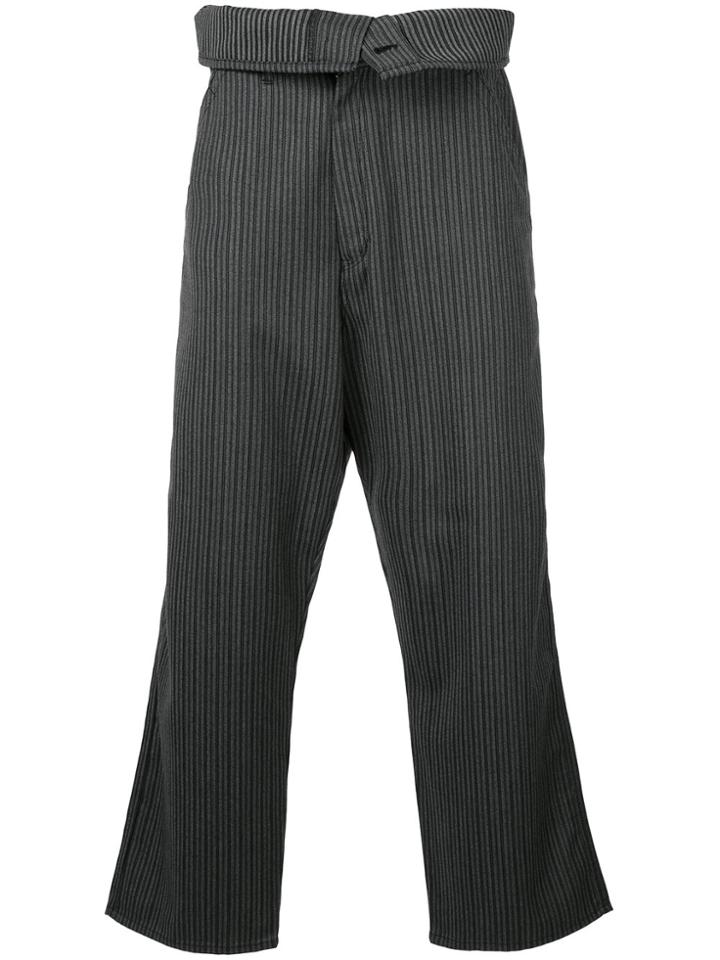 Comme Des Garçons Vintage Wide Leg Trousers With Black Pinstripe And