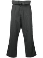 Comme Des Garçons Vintage Wide Leg Trousers With Black Pinstripe And