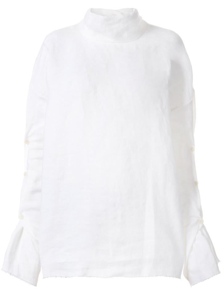 Cherevichkiotvichki Oversized Linen Blouse - White