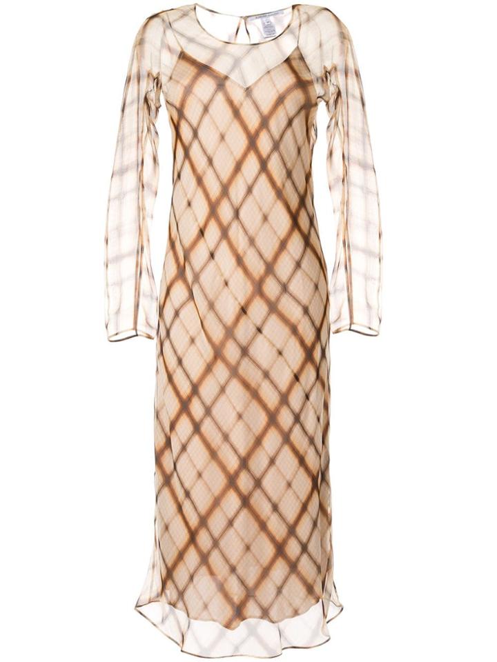 Agnona Check Print Dress - Brown