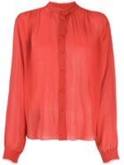 Forte Forte Raw-edge Silk-crepe Blouse - Red