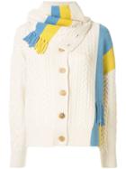 Sjyp Neck Warmer Detailed Cardigan - White