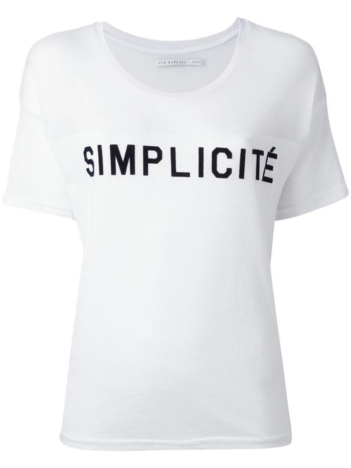 Zoe Karssen Smplicité T-shirt, Women's, Size: Medium, White, Cotton/polyester
