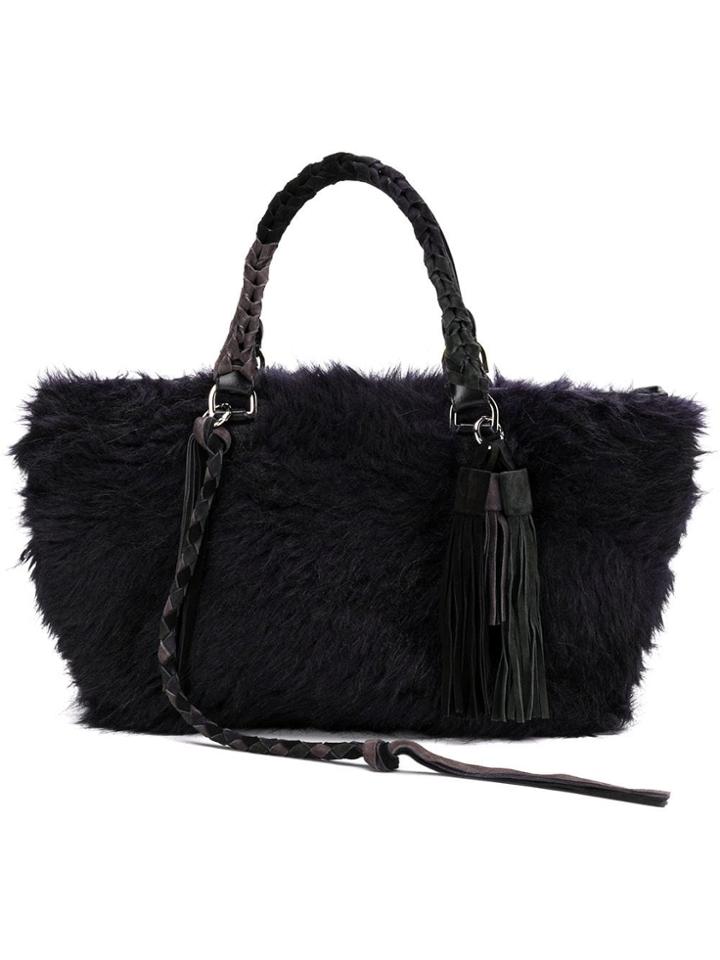 Sacai Fur Tote Bag - Blue