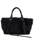 Sacai Fur Tote Bag - Blue