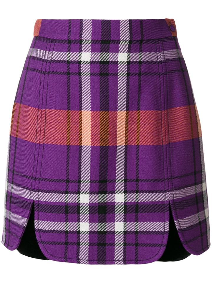 Philosophy Di Lorenzo Serafini Tartan Print Mini Skirt - Pink & Purple