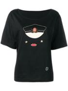 Fendi Vintage 1980's Hat Printed T-shirt - Black