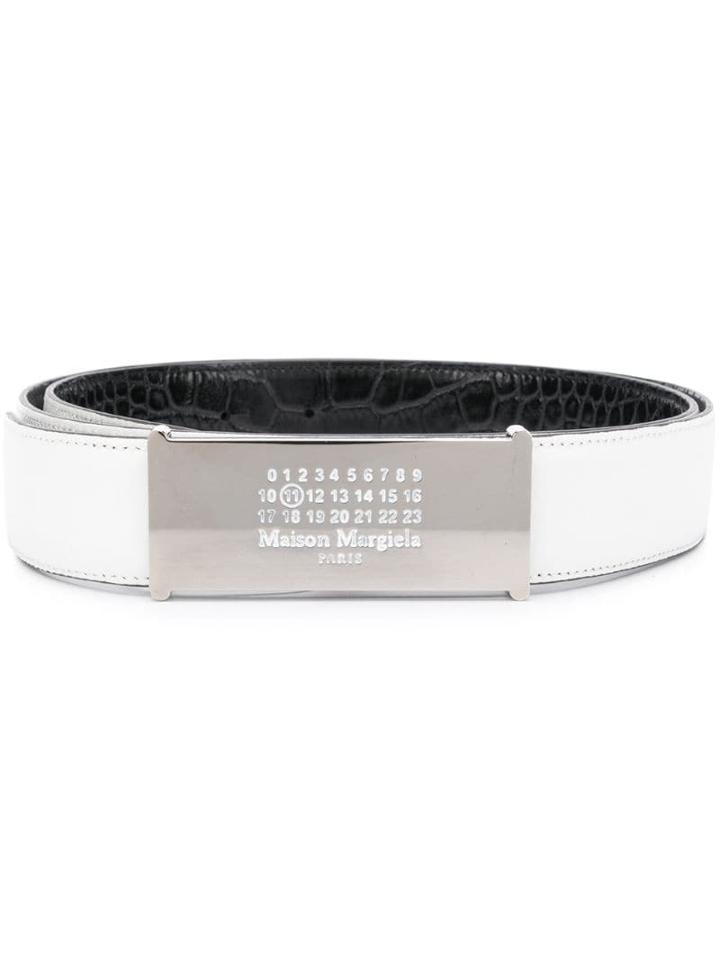 Maison Margiela Logo Buckle Belt - White