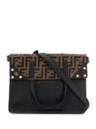 Fendi Embossed Ff Logo Tote - Black