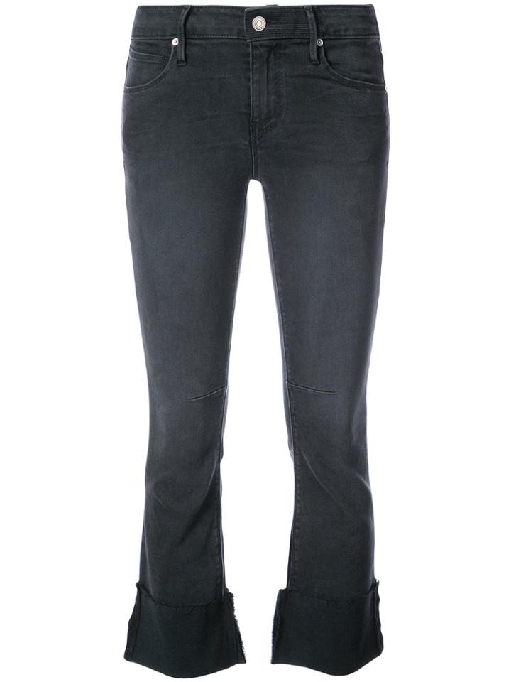 Rta Frayed Cropped Flared Jeans - Grey