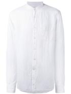 Glanshirt - Mandarin Neck Shirt - Men - Linen/flax - 42, White, Linen/flax