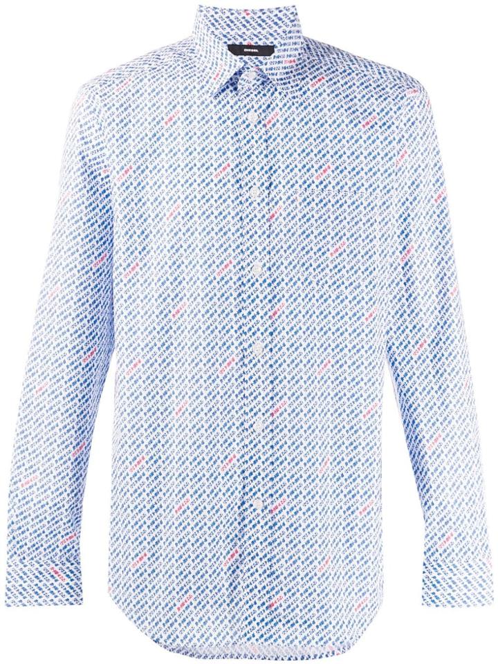 Diesel All-over Logo Print Shirt - White
