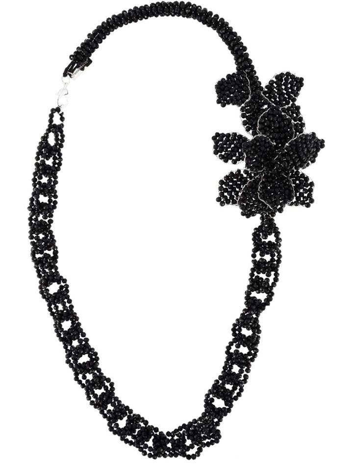 Night Market Beaded Chain Necklace - Black
