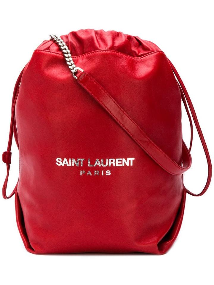 Saint Laurent Red Teddy Bucket Bag
