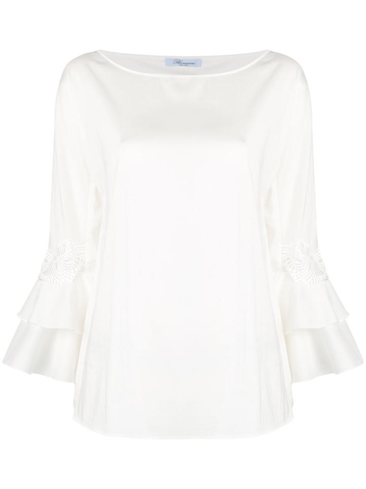 Blumarine Frill Sleeve Blouse - White