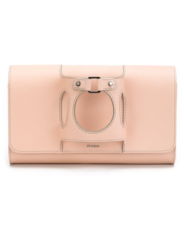 Perrin Paris Glove Fit Clutch - Pink & Purple
