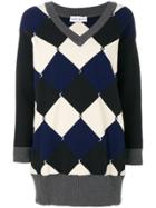 Sonia Rykiel Checkered Knit Sweater - Blue