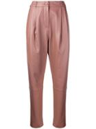 Zimmermann High-waisted Nappa Leather Trousers - Pink