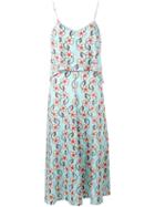 I'm Isola Marras Floral Print Layered Dress, Women's, Size: 38, Blue, Polyester/spandex/elastane