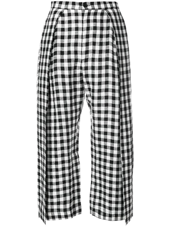 Henrik Vibskov Cropped Vichy Trousers - Black