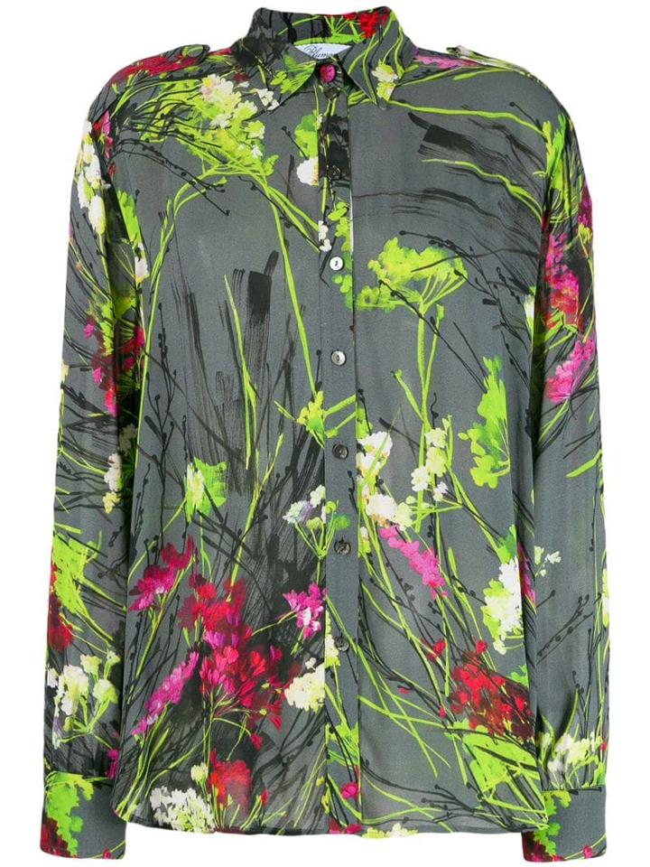 Blumarine Camicia Ml St. Mimetic Flower - Grey