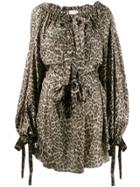 Zimmermann Short Leopard Print Dress - Brown