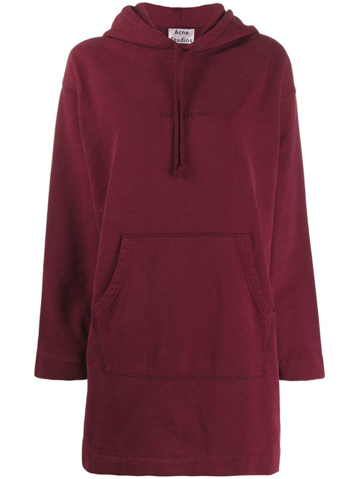 Acne Studios Oversized Hoodie Dress - Red