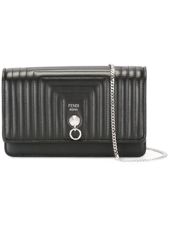 Fendi Quilted Cross Body Bag, Women's, Black, Leather