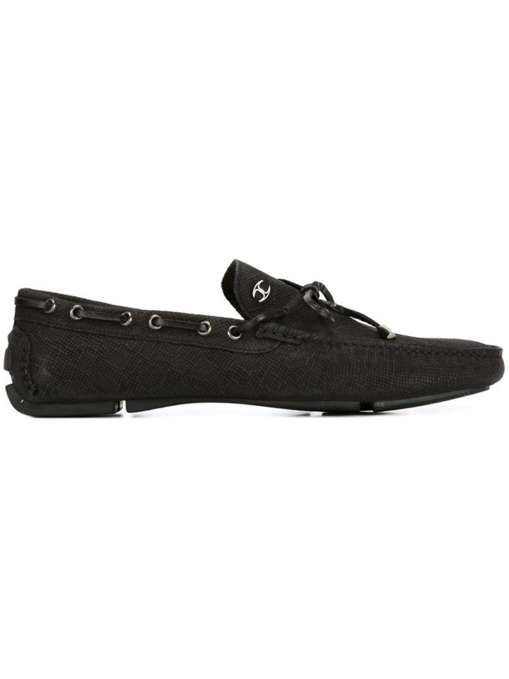 Just Cavalli Classic Boat Shoes, Men's, Size: 41, Black, Calf Leather/leather/rubber