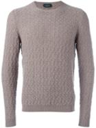 Zanone Fine Knit Jumper, Men's, Size: 46, Nude/neutrals, Virgin Wool/angora