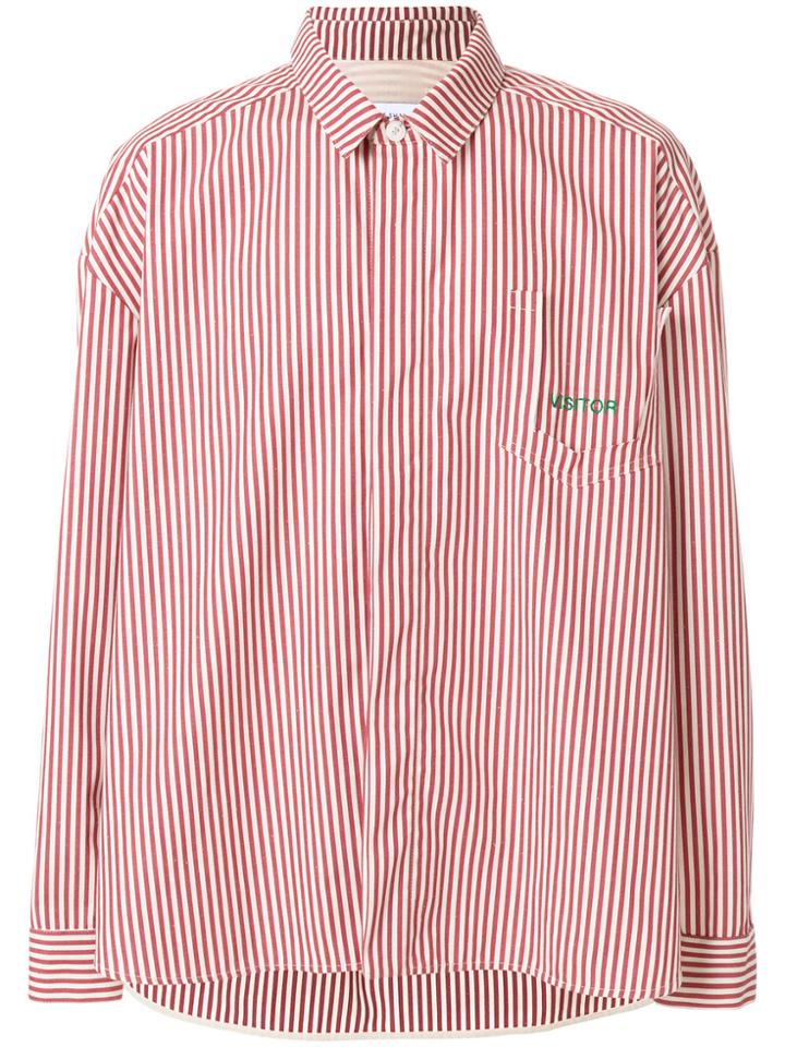 Walk Of Shame Oversized Striped Shirt - Red