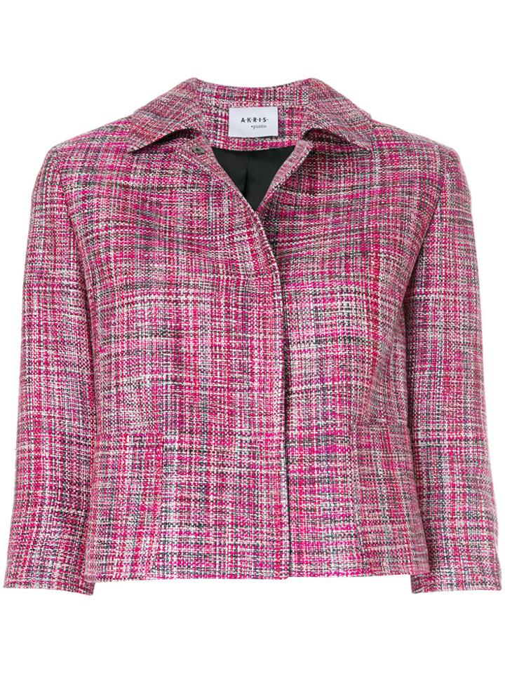 Akris Cropped Concealed Jacket - Pink & Purple