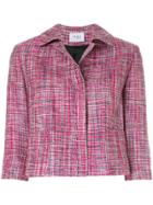 Akris Cropped Concealed Jacket - Pink & Purple