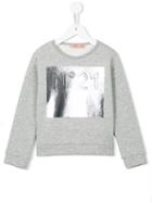 No21 Kids Foil Square Print Sweatshirt, Boy's, Size: 9 Yrs, Grey